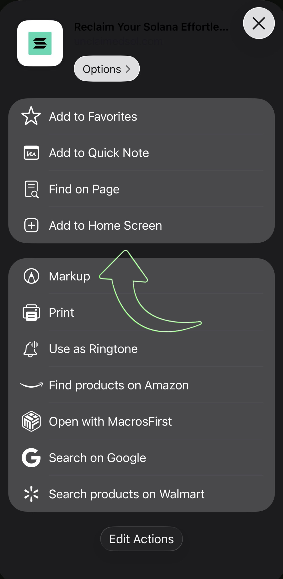 How to Add Unclaimed SOL to Your Home Screen on Mobile